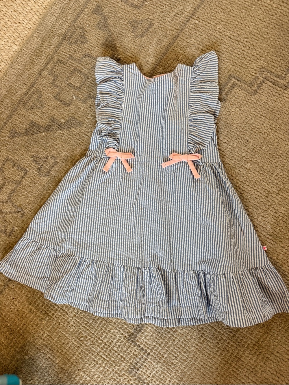 Ruffle Butts Girls Pinafore Bow Dress 3T